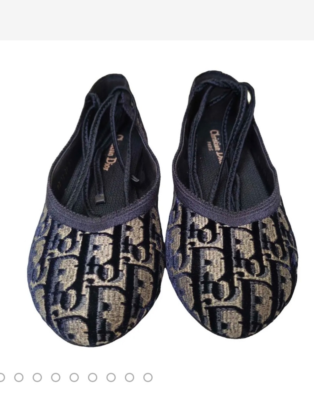 Dior Navy Blue Oblique Ballet Flats 🥿